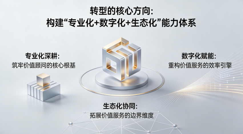 转型的核心方向：构建“专业化+数字化+生态化”能力体系